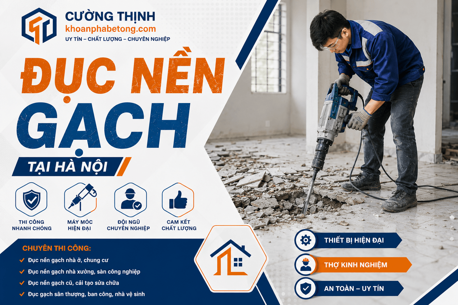 Đục Nền Gạch ở Hà Nội