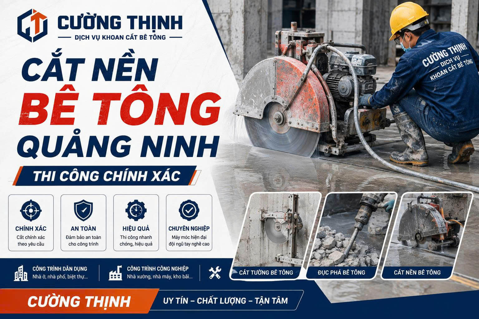 Cắt Nền Bê Tông Quảng Ninh Thi Công Chính Xác